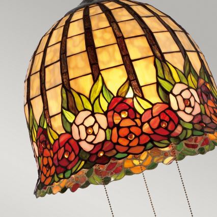 Quoizel - Candelabru suspendat pe lanț Tiffany ROSECLIFFE 3xE27/100W/230V
