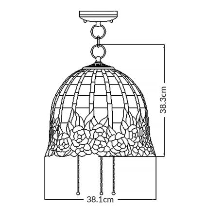 Quoizel - Candelabru suspendat pe lanț Tiffany ROSECLIFFE 3xE27/100W/230V