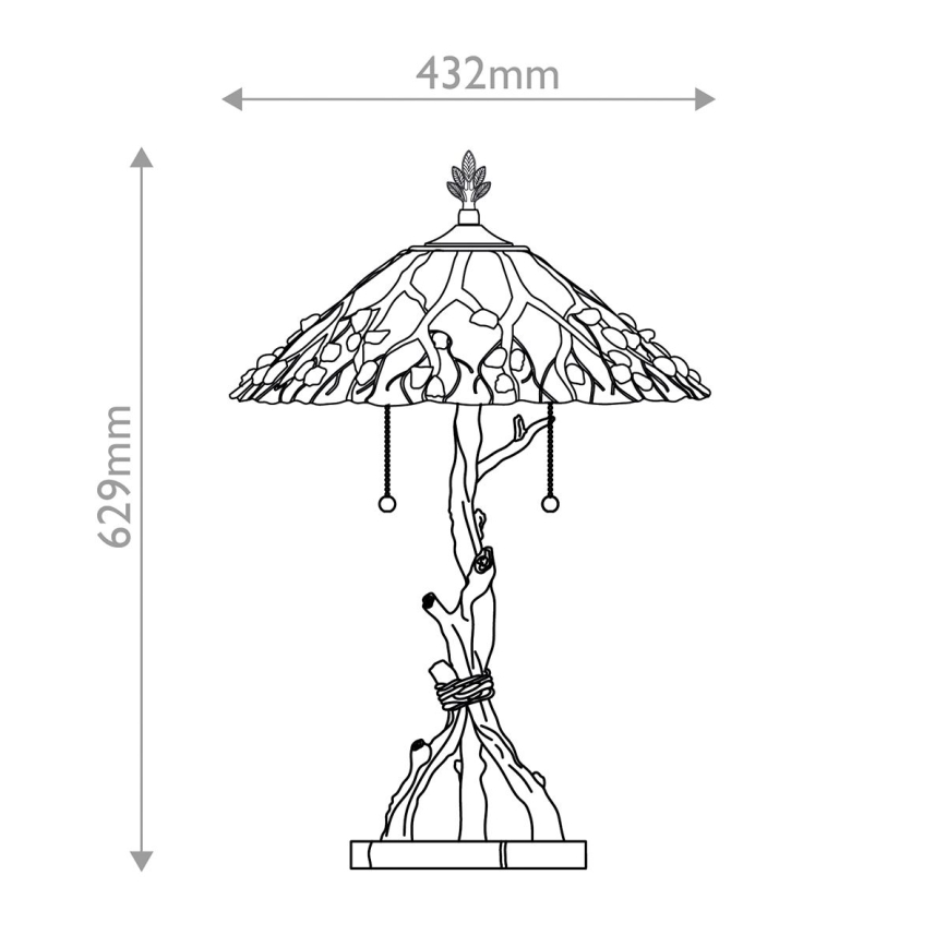 Quoizel - Lampă de masă Tiffany WHISPERING 2xE27/60W/230V