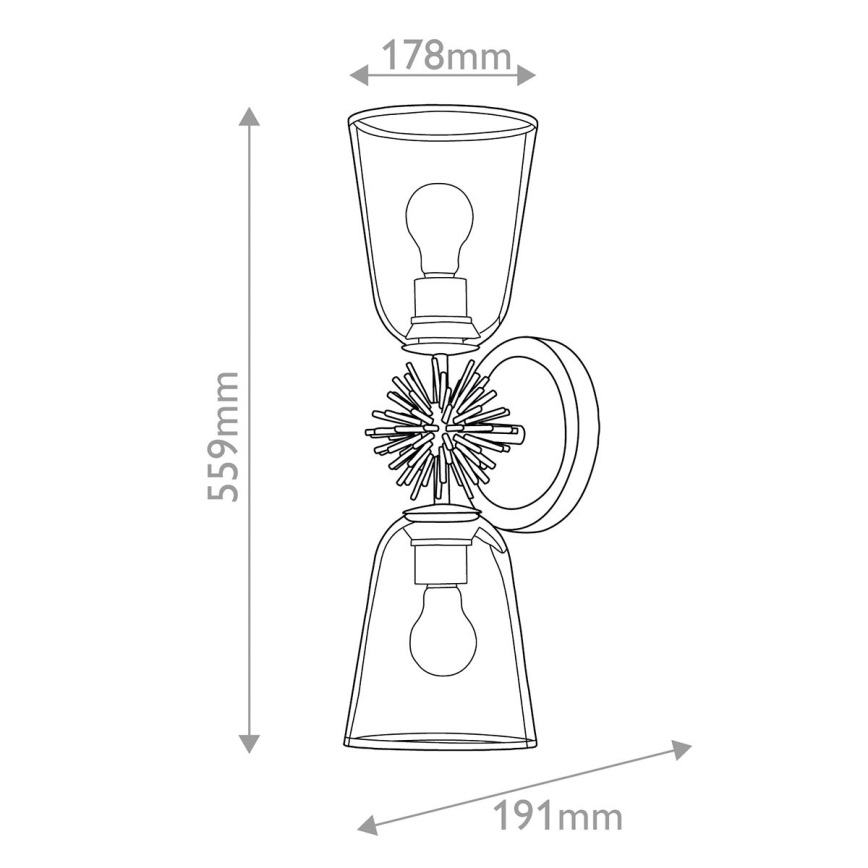 Quoizel - Aplică de perete STARING 2xE27/40W/230V cupru