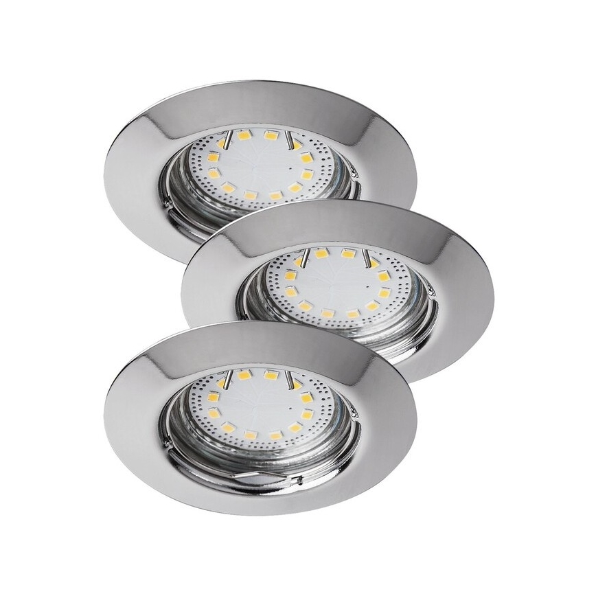 Rabalux - Set de 3 spoturi LED încastrate pentru baie, 1x GU10/3W/230V, IP44