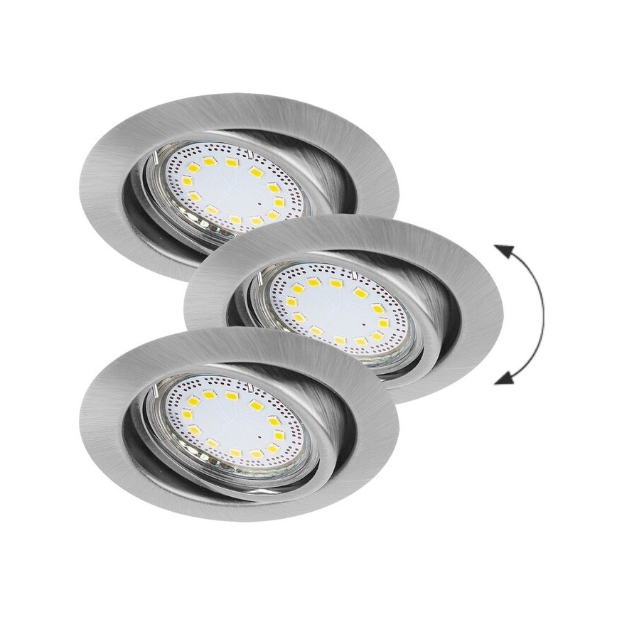 Rabalux - Set de 3 spoturi LED încastrate, 1x GU10/3W/230V, IP40