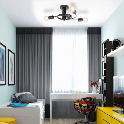 Rabalux - Lustră aplicată 5xE27/15W/230V negru