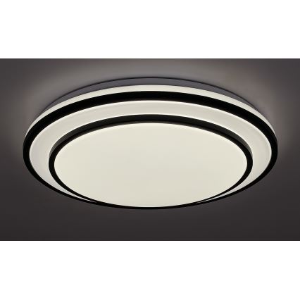 Rabalux - Lampă de tavan LED dimabilă, 40 W, 230 V, 3000–6500 K, negru, Ø 49 cm, cu telecomandă