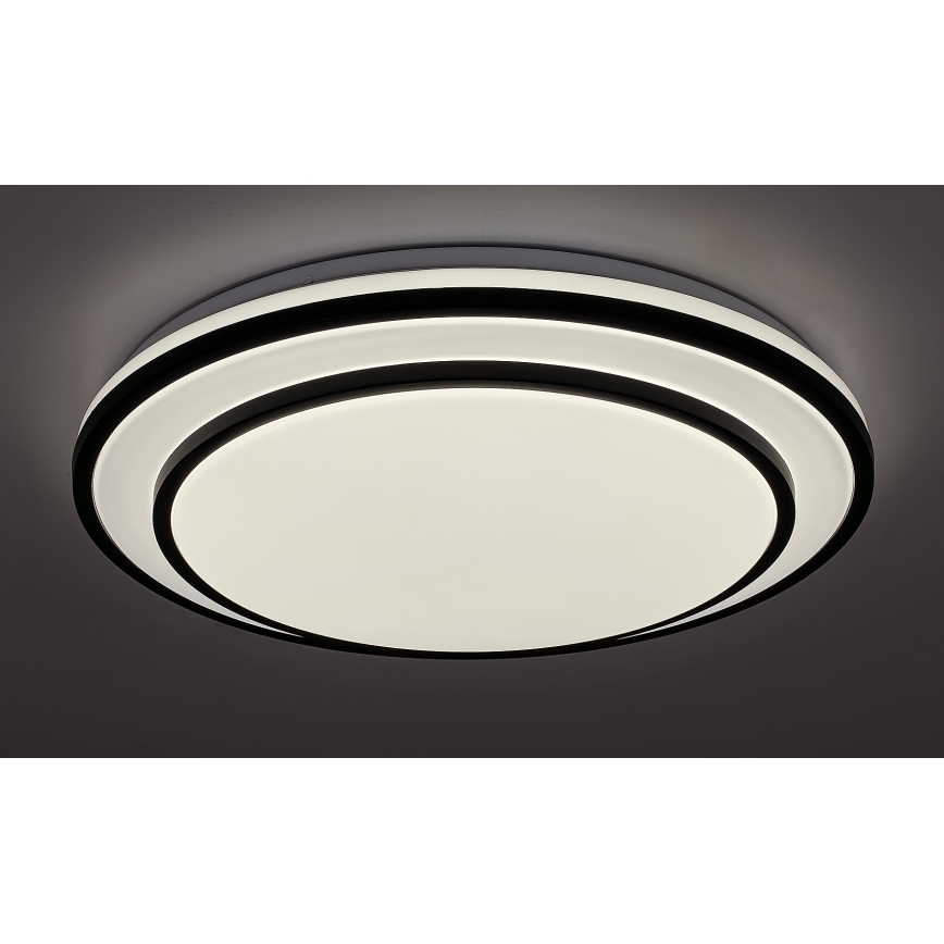 Rabalux - Lampă de tavan LED dimabilă, 40 W, 230 V, 3000–6500 K, negru, Ø 49 cm, cu telecomandă