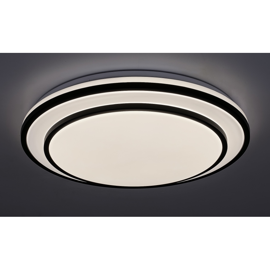 Rabalux - Lampă de tavan LED dimabilă, 40 W, 230 V, 3000–6500 K, negru, Ø 49 cm, cu telecomandă