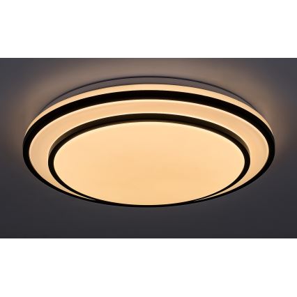 Rabalux - Lampă de tavan LED dimabilă, 40 W, 230 V, 3000–6500 K, negru, Ø 49 cm, cu telecomandă