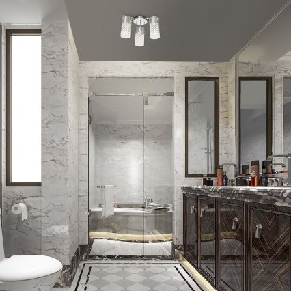 Rabalux - Plafonieră pentru baie cu 3 x E14, 40 W, 230 V, IP44, Ø 33,5 cm