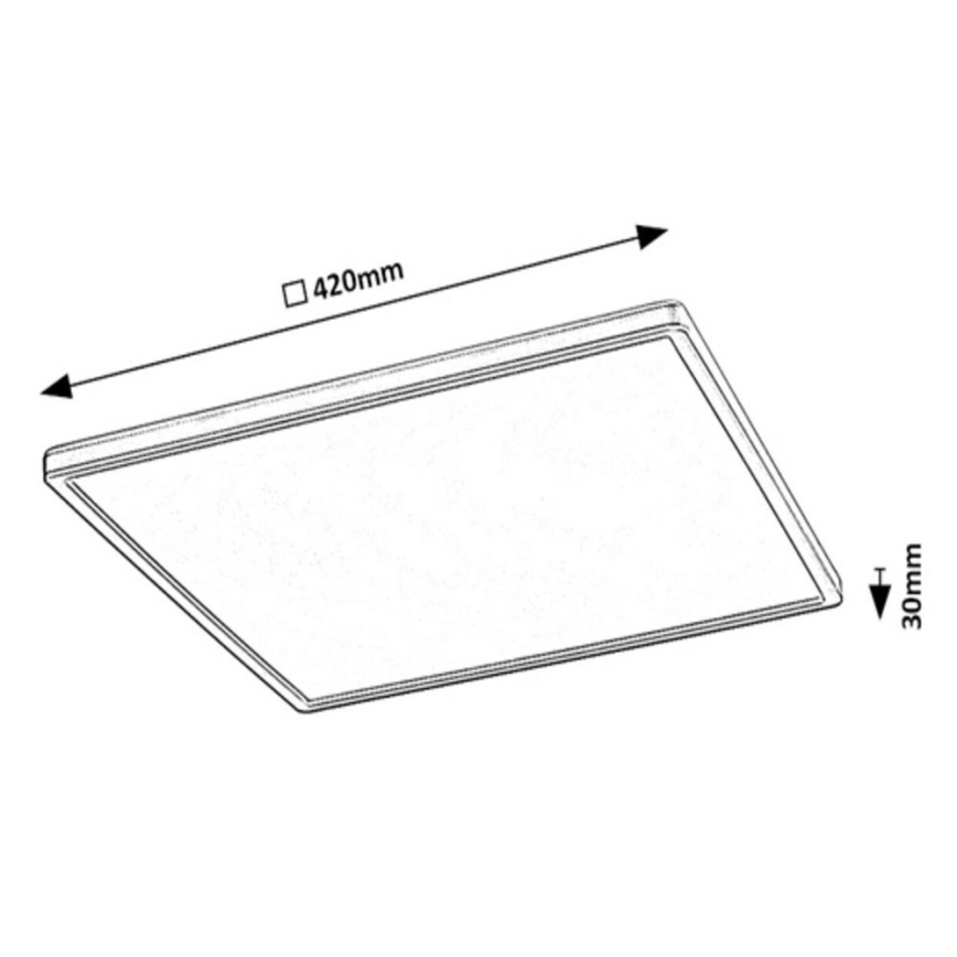 Rabalux - Plafonieră LED RGB dimabilă, 22 W, 230 V, Wi‑Fi Tuya + telecomandă, 42 x 42 cm