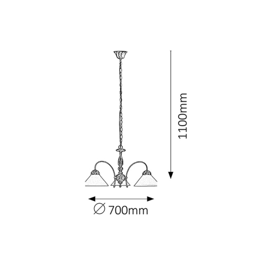 Rabalux - Lustra cu lant 3xE27/60W/230V