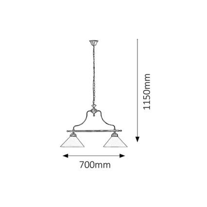 Rabalux 2707 - Lustra cu lant MARIAN 2xE27/60W/230V