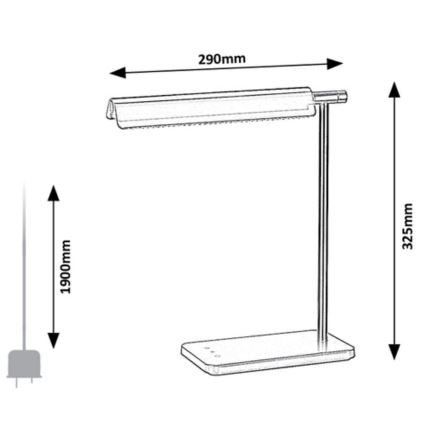 Rabalux - Lampă de birou LED cu reglare tactilă, LED/7W/230V, temperaturi de culoare 3000K/4000K/6500K