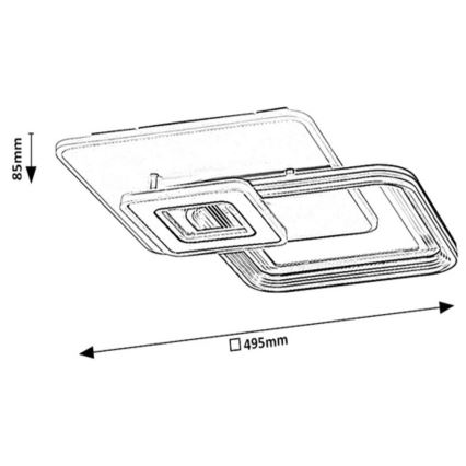 Rabalux - Plafonieră LED aplicată dimmabilă LED/48W/230V 3000K/4000K/6000K + telecomandă 49,5x49,5 cm