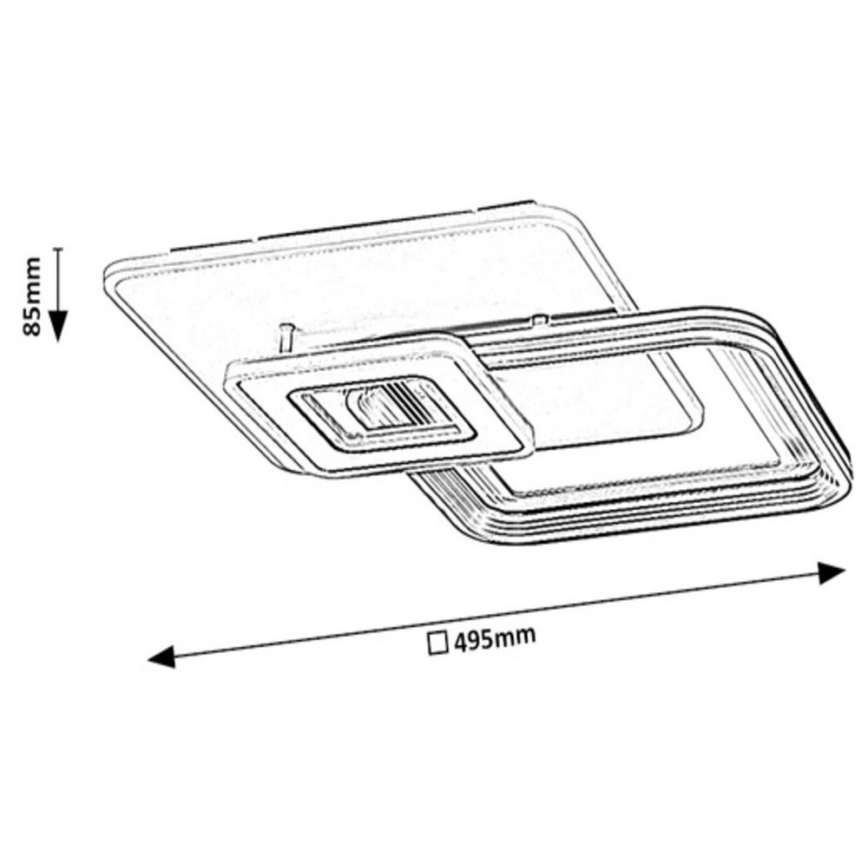 Rabalux - Plafonieră LED aplicată dimmabilă LED/48W/230V 3000K/4000K/6000K + telecomandă 49,5x49,5 cm