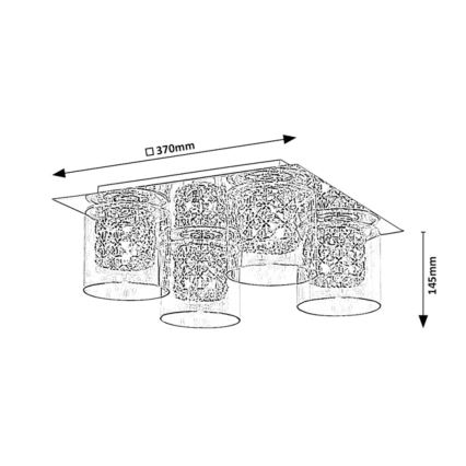 Rabalux - Plafonieră cu cristale 4xG9/40W/230V 37x37 cm