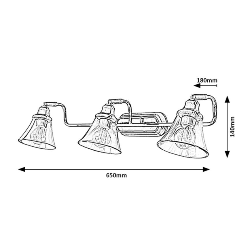 Rabalux - Spot de baie cu 3 becuri E14/40W/230V IP44