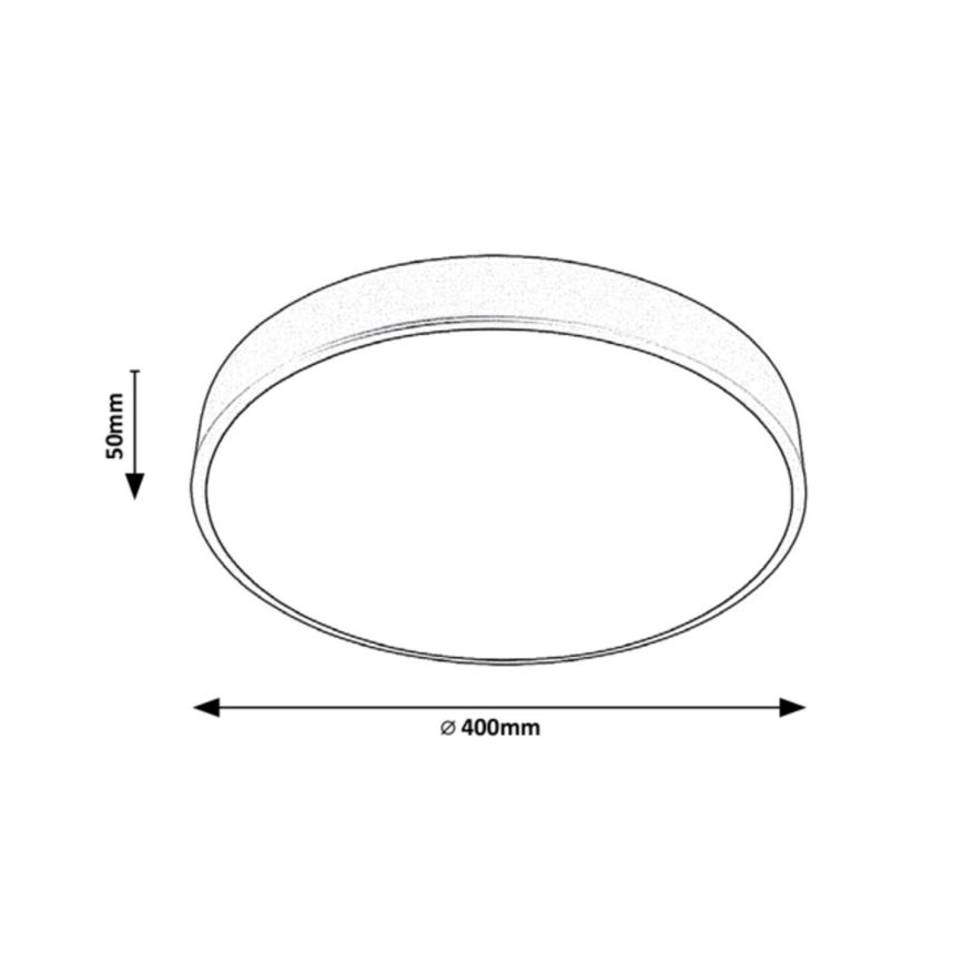 Rabalux - Plafonieră LED/36W/230V, Ø 40 cm, neagră