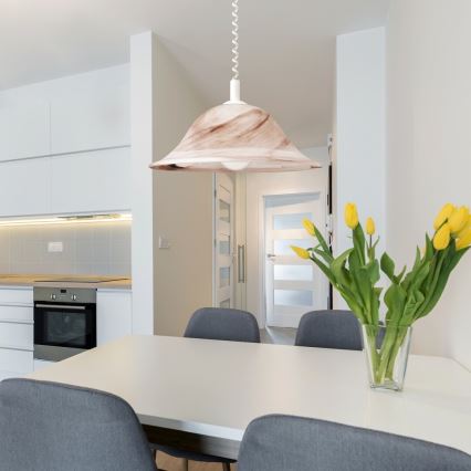 Rabalux - Lustra 1xE27/60W/230V, sticlă alabastră