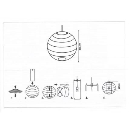 Rabalux 4898 - Abajur pentru candelabru RICE alb E27 diametru 40 cm