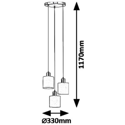 Rabalux 5012 - Lustră pe cablu NATINA 3xE14/25W/230V