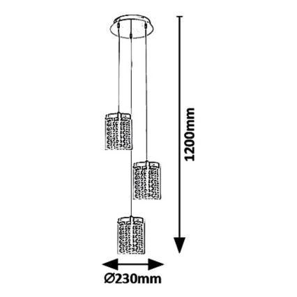 Rabalux 5044 - Lustră LED pe cablu ASTRELLA 3xLED/6W/230V