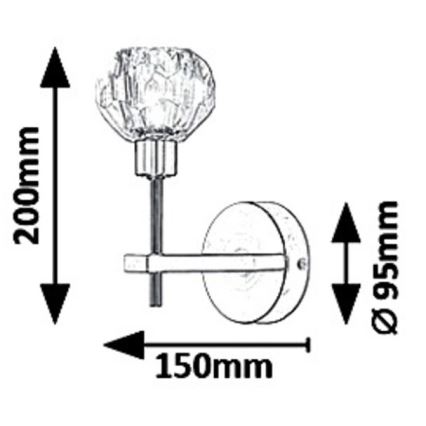 Rabalux 5394 - Aplică perete KASSIA 1xG9/5W/230V