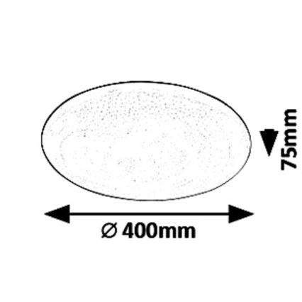 Rabalux - Plafonieră LED cu intensitate reglabilă STAR, 36 W, 230 V, cu telecomandă, Ø 40 cm