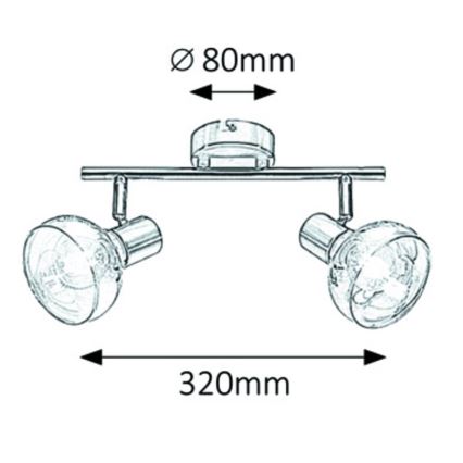 Rabalux 5556 - Lampă spot HOLLY 2xE14/40W/230V crom lucios