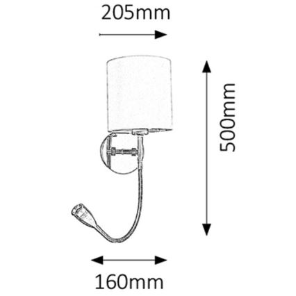 Rabalux - Aplica de perete LED 1xE27/40W+LED/3W