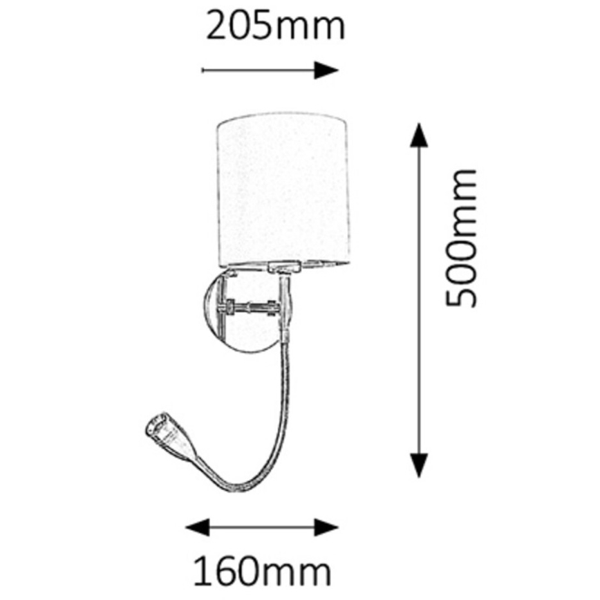 Rabalux - Aplica de perete LED 1xE27/40W+LED/3W