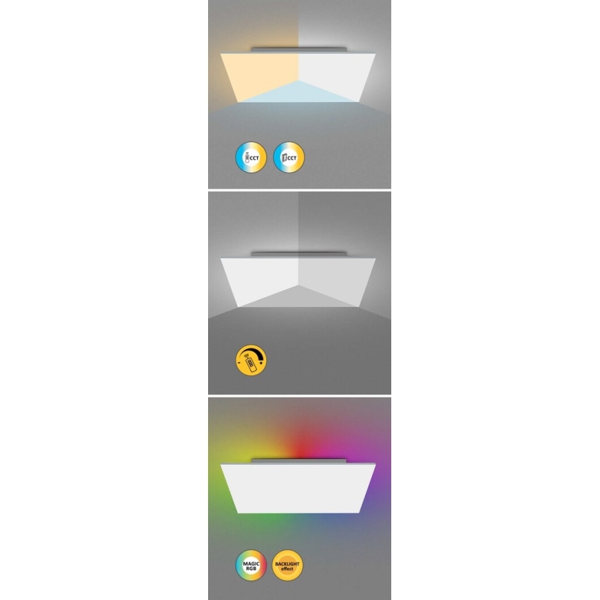 Rabalux - Plafonier LED RGB reglabil, LED/18W/230V 3000-6500K 30x30 cm + telecomandă
