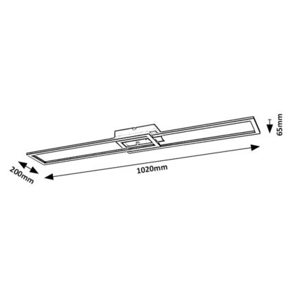 Rabalux - Corp de iluminat LED pentru tavan cu intensitate reglabilă LED/38W/230V 3000-6500K Wi-Fi Tuya + telecomandă 20x102 cm