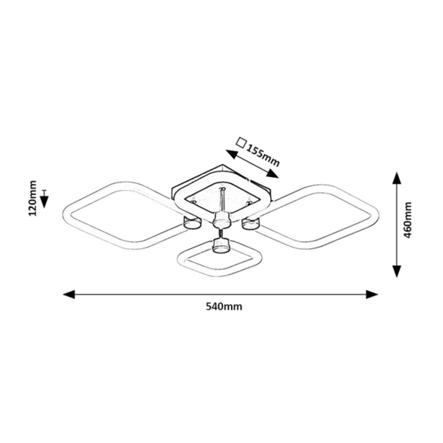 Rabalux - Plafonieră LED dimabilă 47W/230V 3000/4000/6000K + telecomandă 46x54 cm