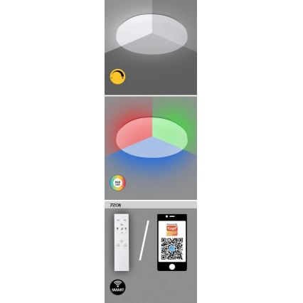 Rabalux - Plafonier LED RGB reglabil, LED/24W/230V Wi-Fi Tuya 3000-6500K, diametru 31 cm