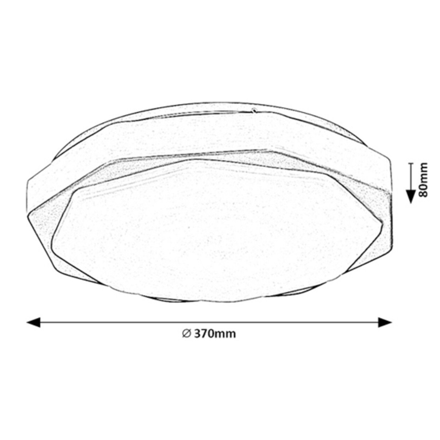 Rabalux - Plafonieră LED dimabilă, 18 W, 230 V, 3000 K/4000 K/6000 K, Ø 37 cm + telecomandă