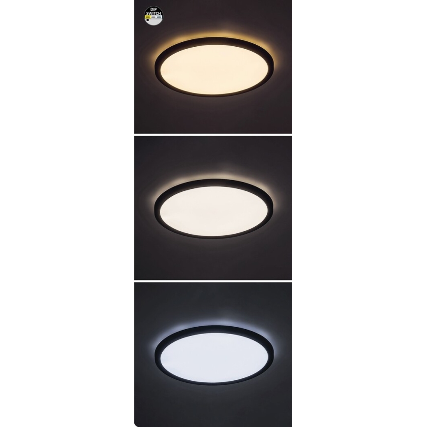 Rabalux - Plafonieră LED LED/24W/230V 3000/4000/6000K diametru 29 cm negru