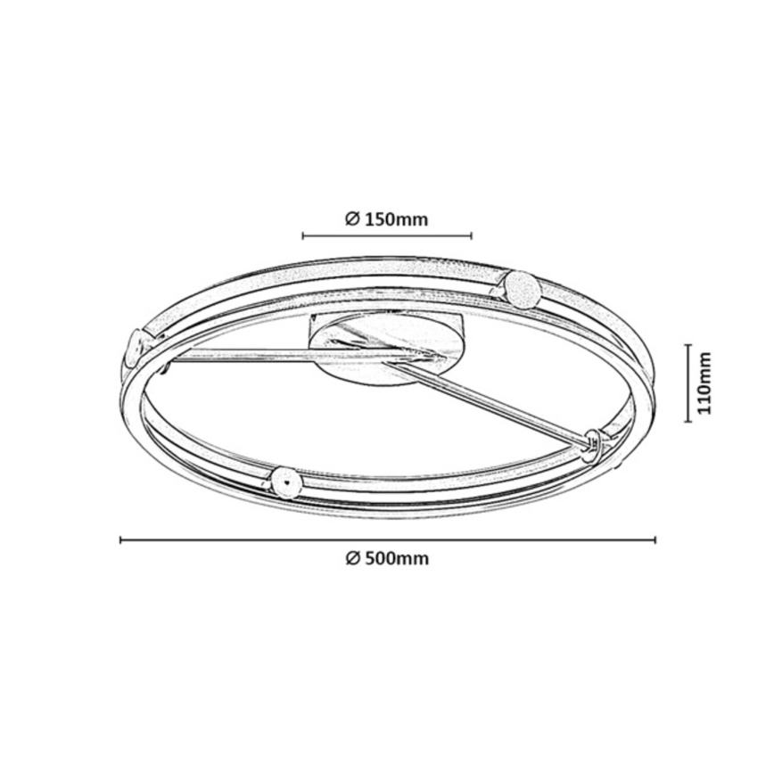 Rabalux - Lampă de tavan LED dimabilă LED/60W/230V 3000-6500K Ø 50 cm gri + telecomandă
