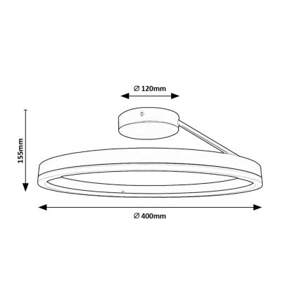 Rabalux - Plafonieră LED, 24 W, 230 V, 3000/4000/6500 K, Ø 40 cm