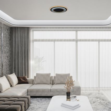 Rabalux - Plafonieră LED dimabilă Ø45 cm, 56W, 230V, 3000/4000/6000K, negru, cu telecomandă