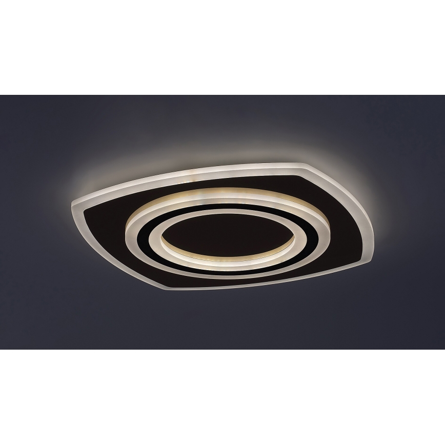 Rabalux - Plafonieră LED dimabilă 60W/230V 3000/4000/6000K crom mat/negru + telecomandă 48x48 cm