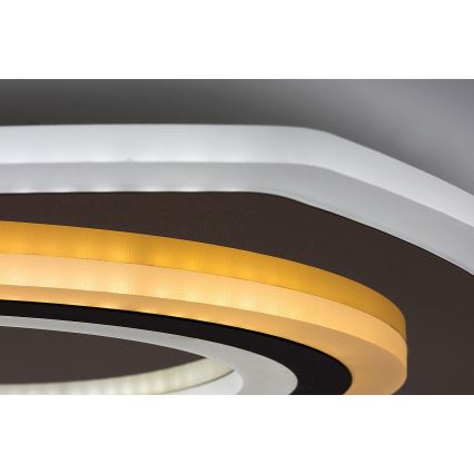 Rabalux - Plafonieră LED dimabilă 60W/230V 3000/4000/6000K crom mat/negru + telecomandă 48x48 cm