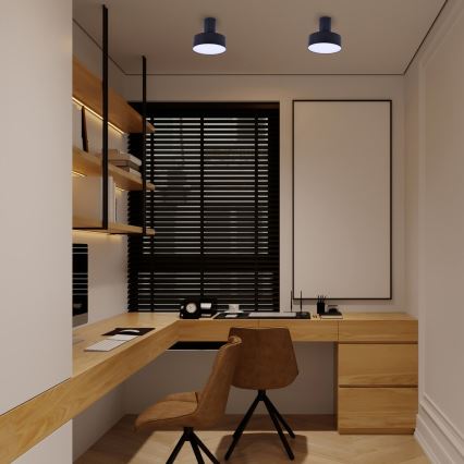 Rabalux - Plafonieră LED 16W, 230V, 3000K, neagră, Ø 14 cm
