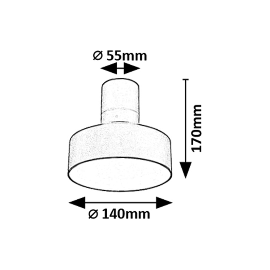 Rabalux - Plafonieră LED 16W, 230V, 3000K, neagră, Ø 14 cm