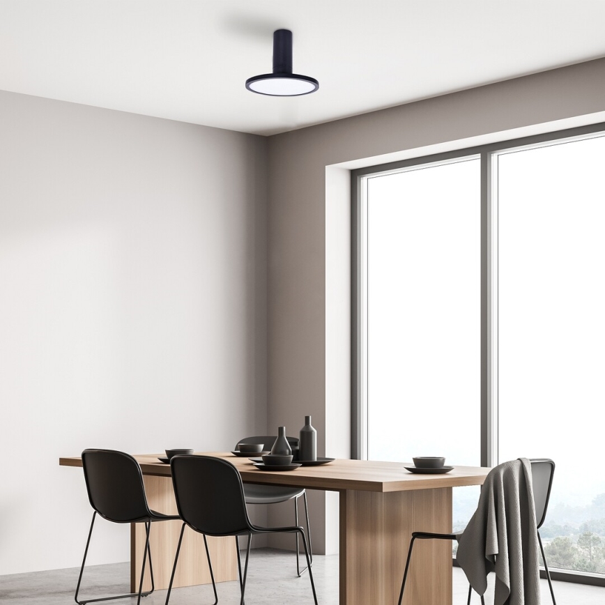 Rabalux - Plafonieră LED, 20 W, 230 V, 3000 K, negru, Ø 20 cm