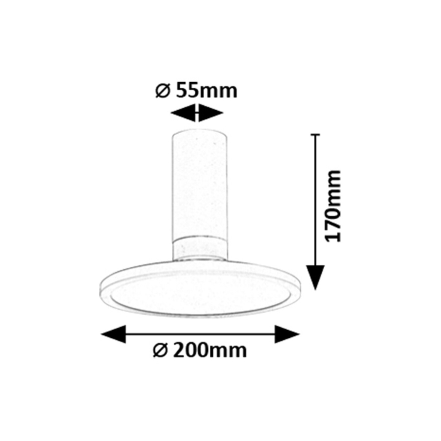Rabalux - Plafonieră LED, 20 W, 230 V, 3000 K, alb, Ø20 cm