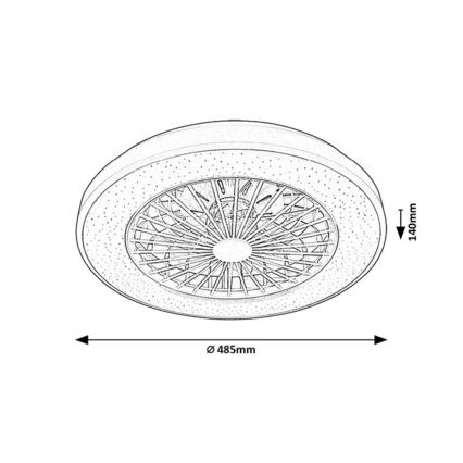Rabalux - Plafonier LED cu ventilator, reglabil, LED/48W/230V 3000-6500K + telecomandă