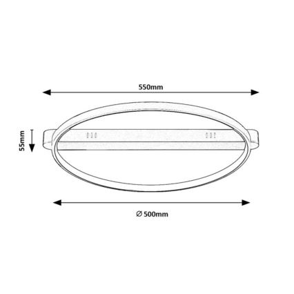 Rabalux - Plafonieră LED, 45W, 230V, 3000K, 50x55 cm, negru