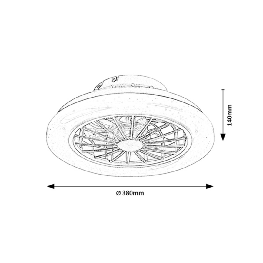 Rabalux - Plafonieră LED dimerizabilă cu ventilator, 24W, 230V, 3000-6500K + telecomandă