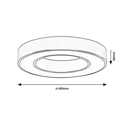 Rabalux - Plafonieră LED, 24 W, 230 V, 3000/4000/6500 K, Ø 40 cm, negru