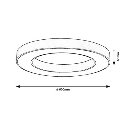 Rabalux - Plafonieră LED cu funcție dimmer, 45W, 230V, 3000-6500K, Ø 60 cm, negru + telecomandă